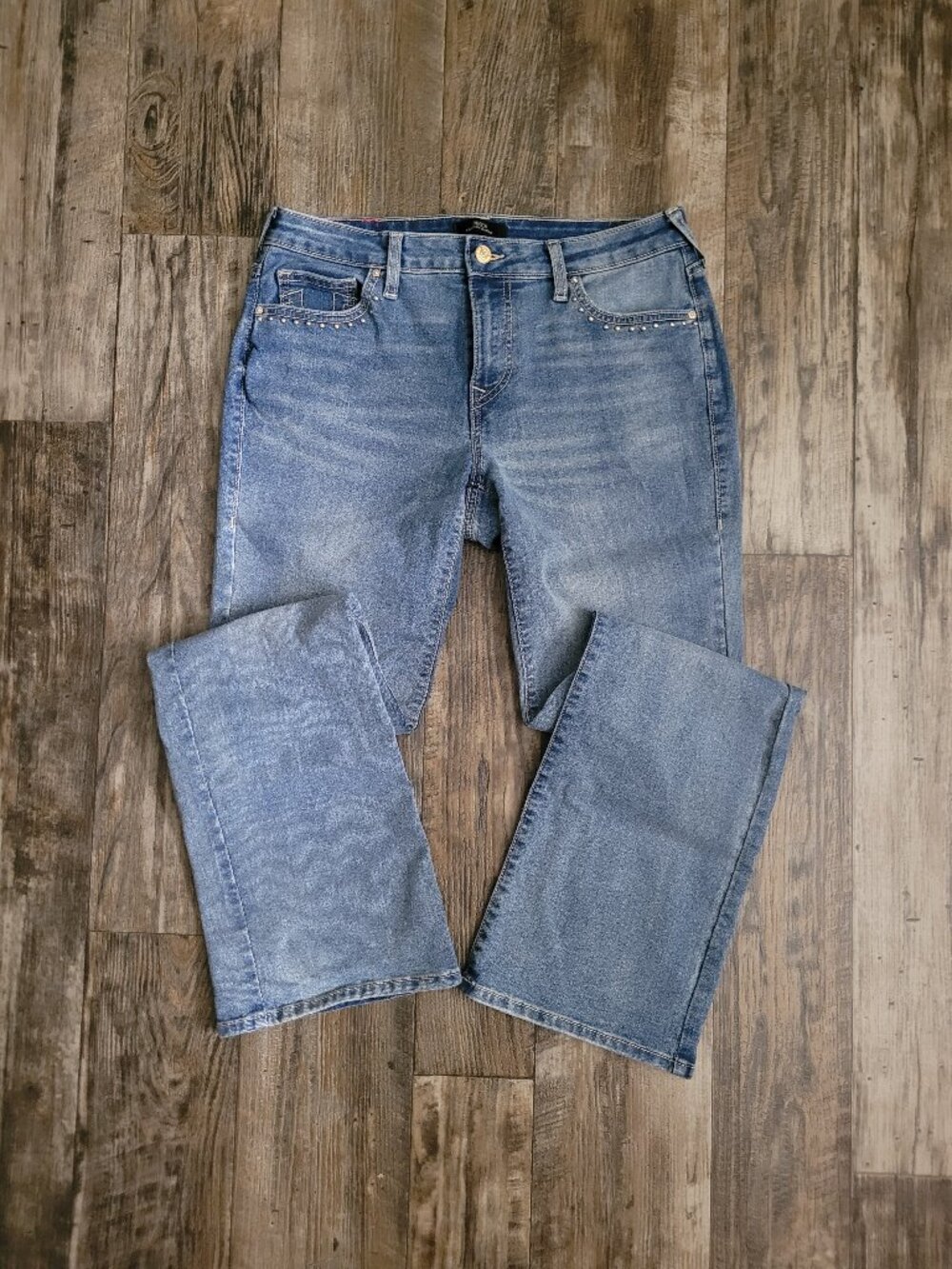 True Religion Boot Cut Gold Stud Pocket Jeans